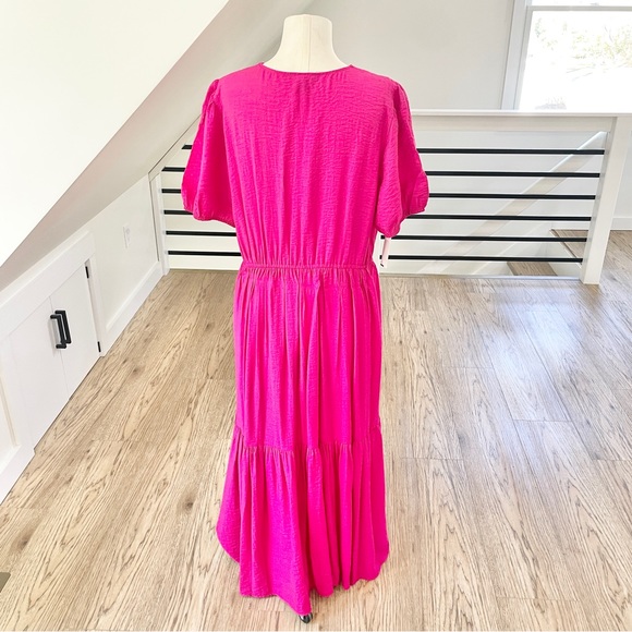 NWT XXL Nine West hot pink midi / maxi dress with pockets - Picture 6 of 8